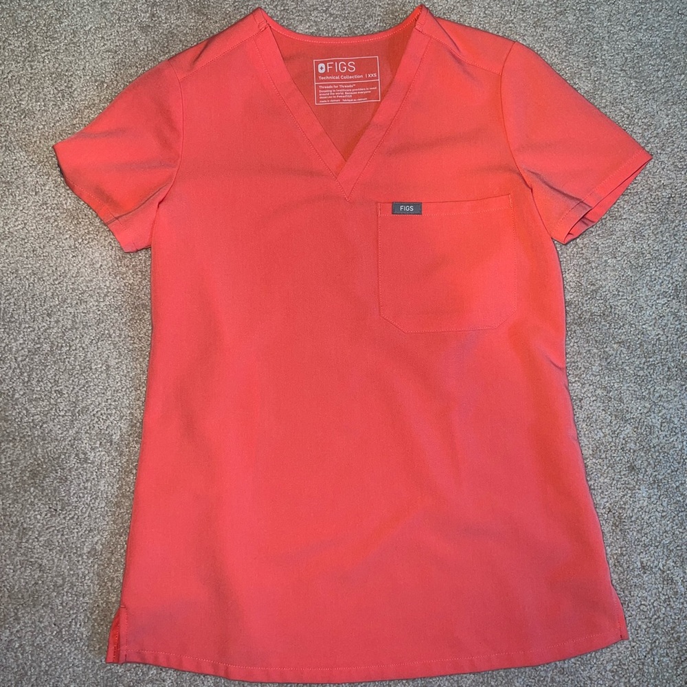 FIGS Hot Coral Catarina Top